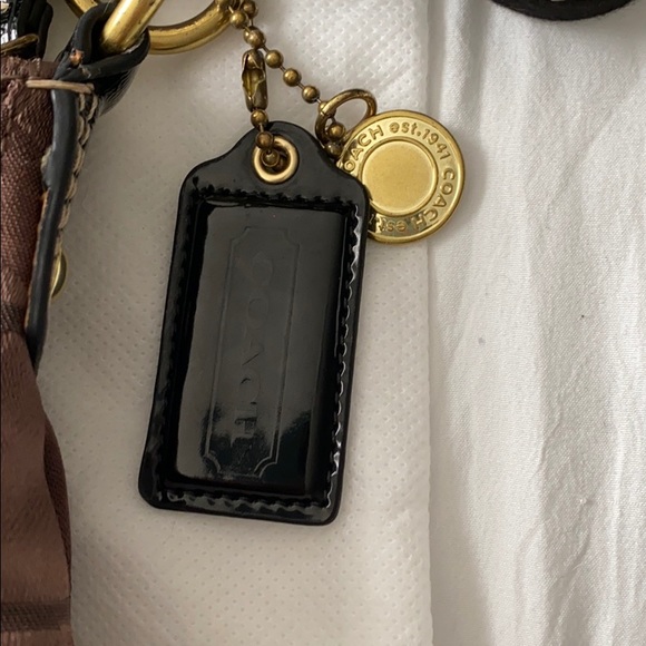 Signature Coach Handbag Crossbody Black Brown Gold - Picture 4 of 7